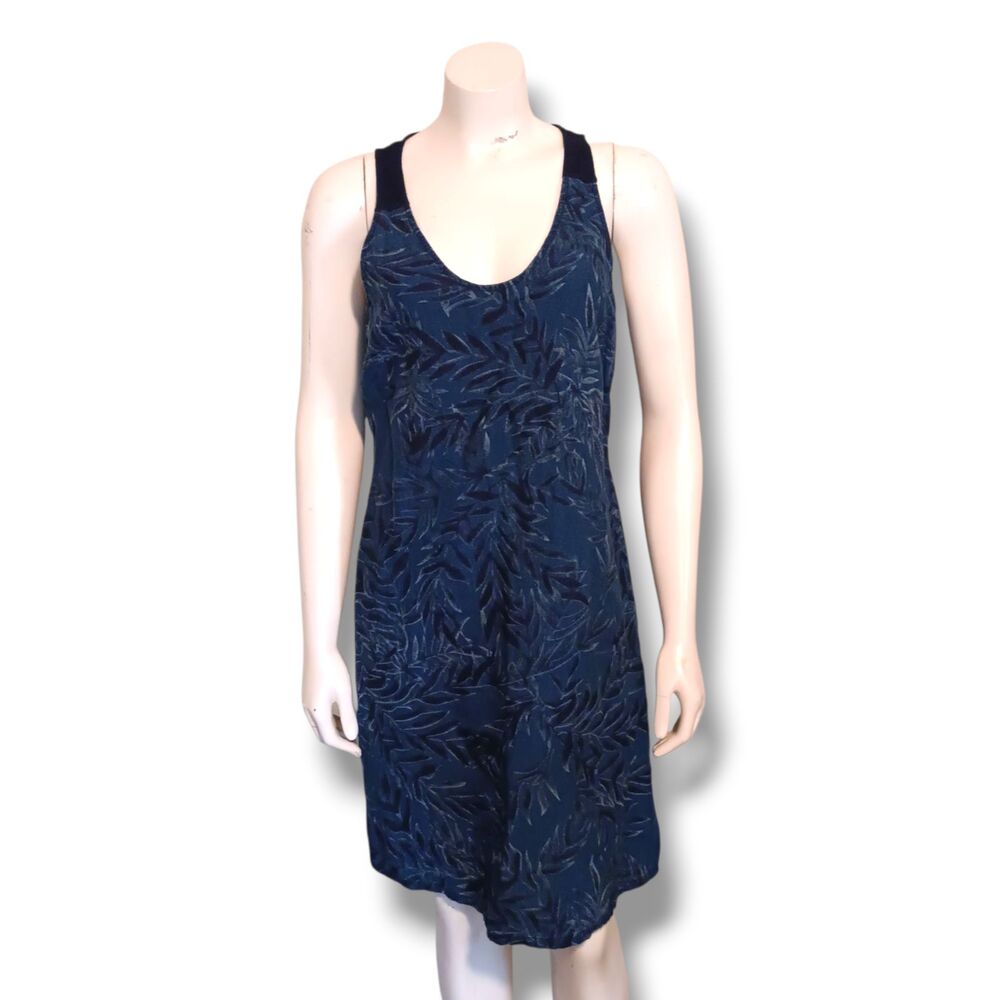 Tommy Bahama  Blue Fern Sleeveless Dress-Small-Linen Blend-Tropical-Lightweight